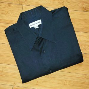 PRONTO UOMO Men's Slim Fit Dress Shirt Black Size 16 32/33
